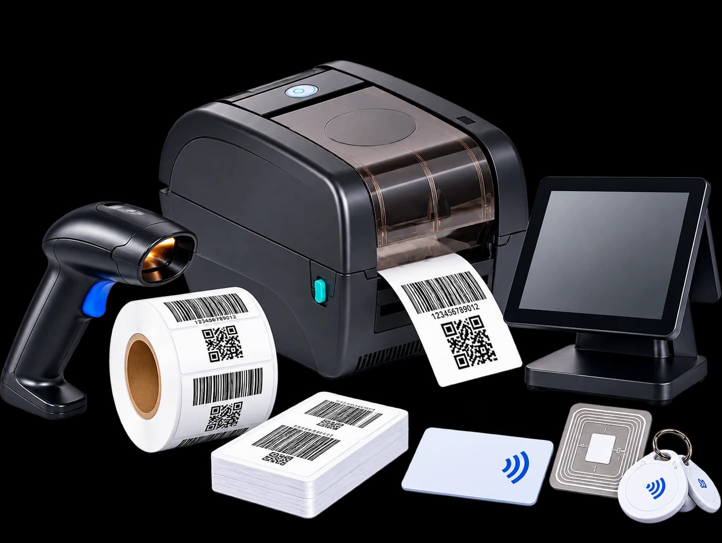 Barcode printer, scanner, labels, POS terminal and RFID hardware