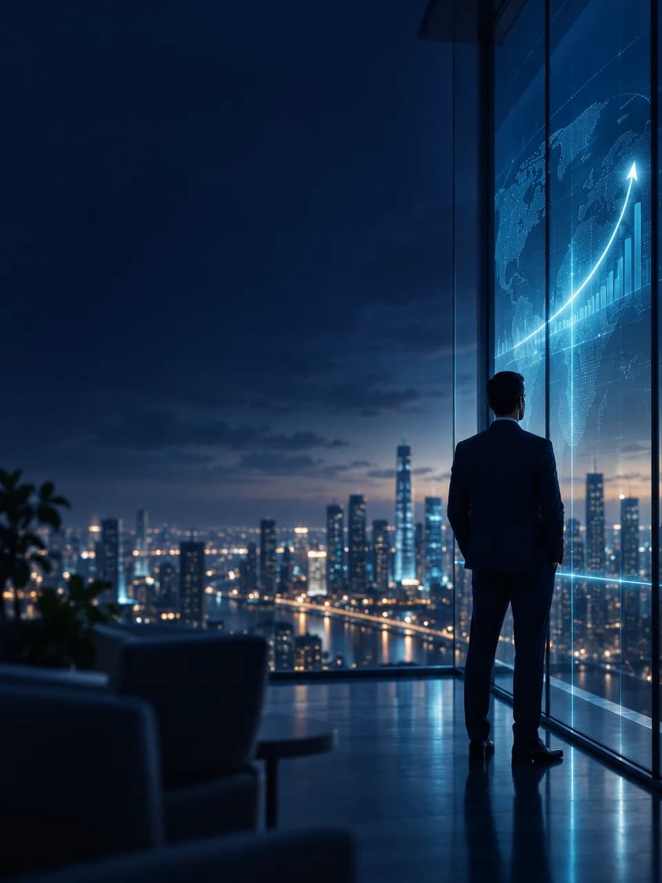 Business leader looking toward future growth
